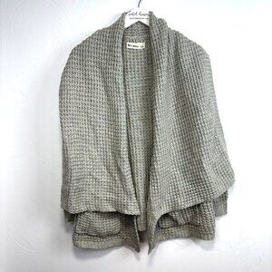 Knit Gray Cardigan Sweater Solid Open Front Casual Comfort By Corpus Acrylic S